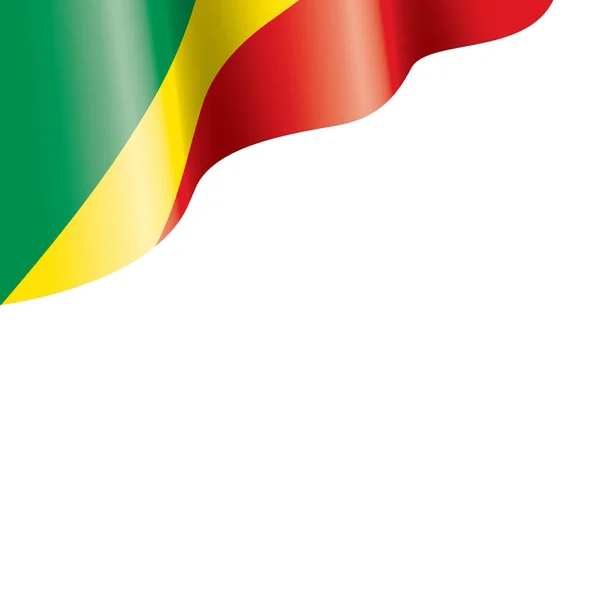 Beyaz arkaplanda Kongo bayrağı, vektör illüstrasyonu — Stok Vektör