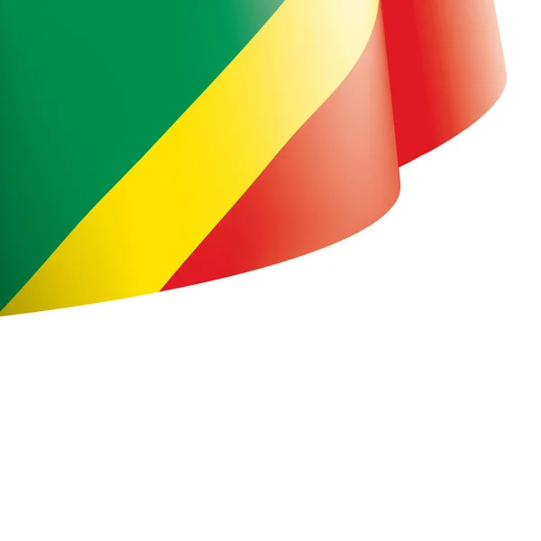 Bandera del Congo, ilustración vectorial sobre fondo blanco — Archivo Imágenes Vectoriales