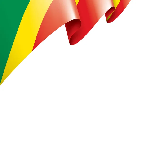Kongói zászló, vektor illusztráció fehér alapon — Stock Vector