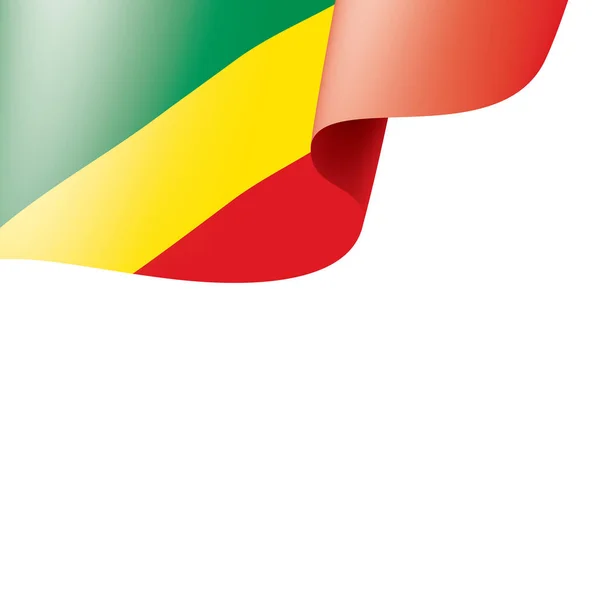 Beyaz arkaplanda Kongo bayrağı, vektör illüstrasyonu — Stok Vektör