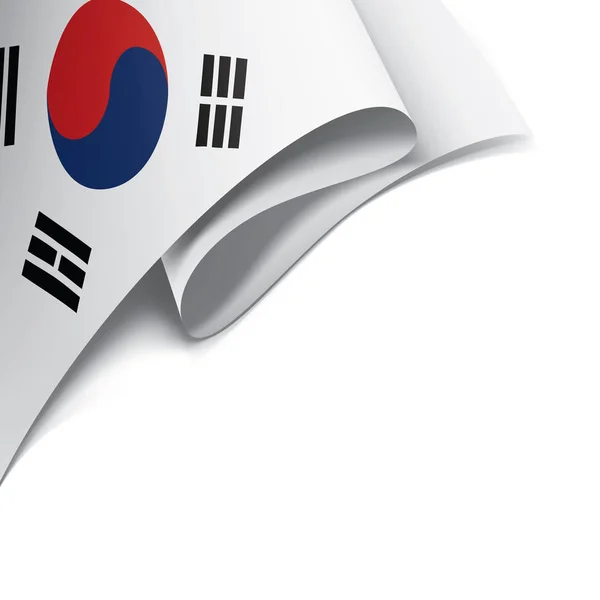 Güney Kore bayrağı, beyaz bir arka plan üzerinde vektör çizim — Stok Vektör