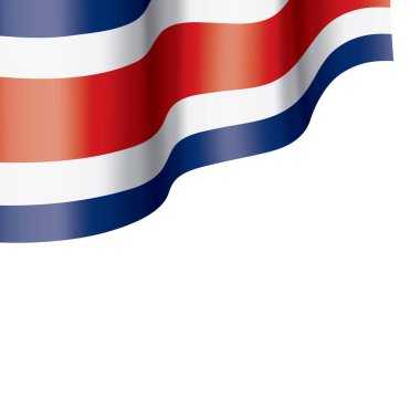 Kosta Rika bayrağı, beyaz arkaplanda vektör illüstrasyonu