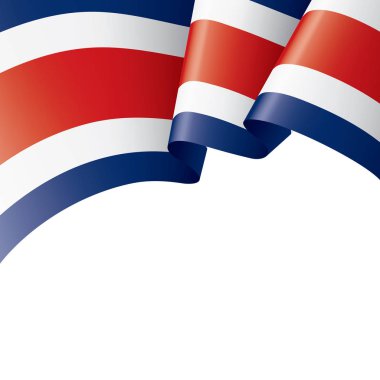 Kosta Rika bayrağı, beyaz arkaplanda vektör illüstrasyonu