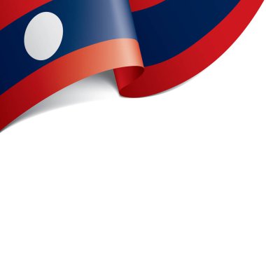 Laos bayrağı, beyaz bir arka plan üzerinde vektör çizim