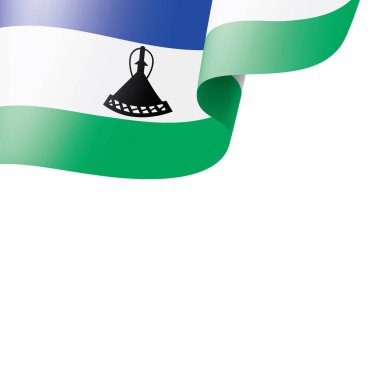 Lesoto bayrağı, beyaz bir arka plan üzerinde vektör çizim