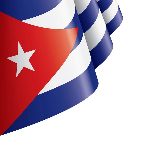 キューバ国旗白い背景のベクトルイラスト — ストックベクタ