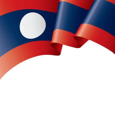 Laos bayrağı, beyaz bir arka plan üzerinde vektör çizim