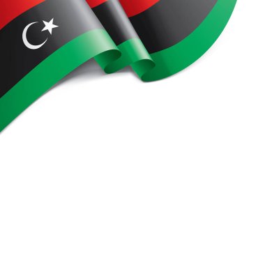 Libya bayrağı, beyaz bir arka plan üzerinde vektör çizim