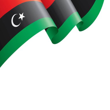 Libya bayrağı, beyaz bir arka plan üzerinde vektör çizim