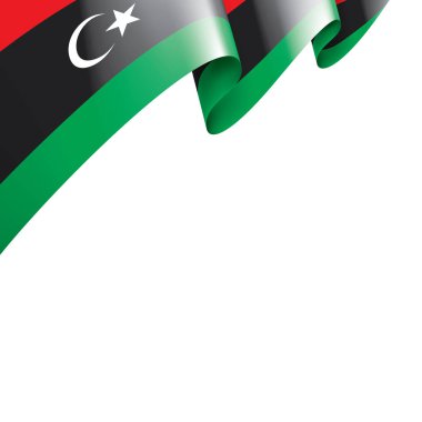 Libya bayrağı, beyaz bir arka plan üzerinde vektör çizim