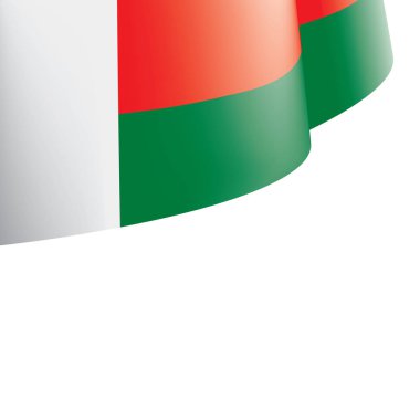 Madagaskar bayrağı, beyaz bir arka plan üzerinde vektör çizim