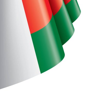 Madagaskar bayrağı, beyaz bir arka plan üzerinde vektör çizim