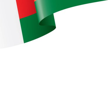Madagaskar bayrağı, beyaz bir arka plan üzerinde vektör çizim