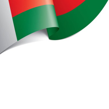Madagaskar bayrağı, beyaz bir arka plan üzerinde vektör çizim