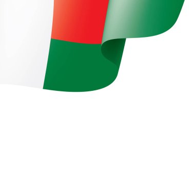 Madagaskar bayrağı, beyaz bir arka plan üzerinde vektör çizim