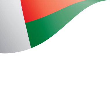 Madagaskar bayrağı, beyaz bir arka plan üzerinde vektör çizim