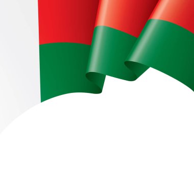 Madagaskar ulusal bayrak, beyaz bir arka plan üzerinde vektör çizim