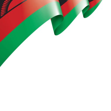 Malavi bayrak, beyaz bir arka plan üzerinde vektör çizim