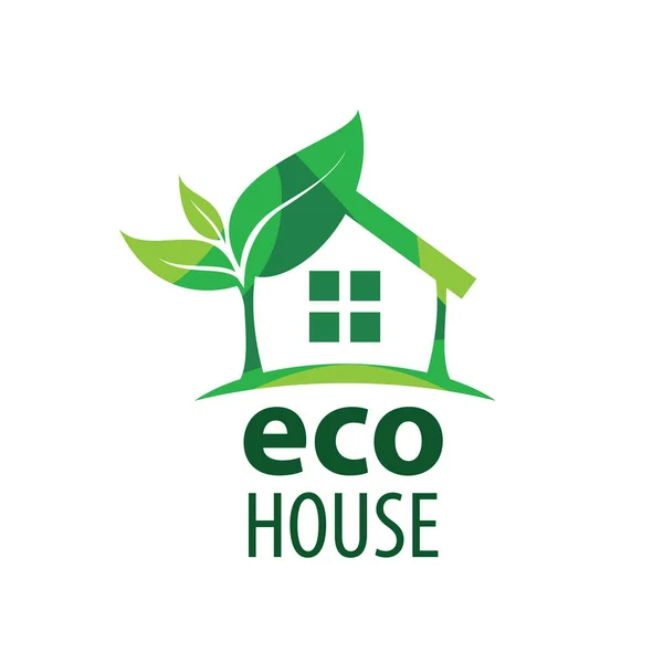 Eco house sign. Illustrazione vettoriale su sfondo bianco — Vettoriale Stock