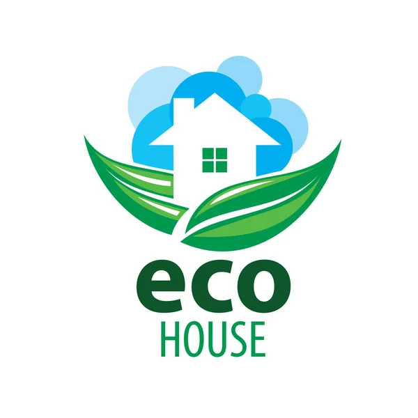 Öko-Hausschild. Vektor-Illustration auf weißem Hintergrund — Stockvektor