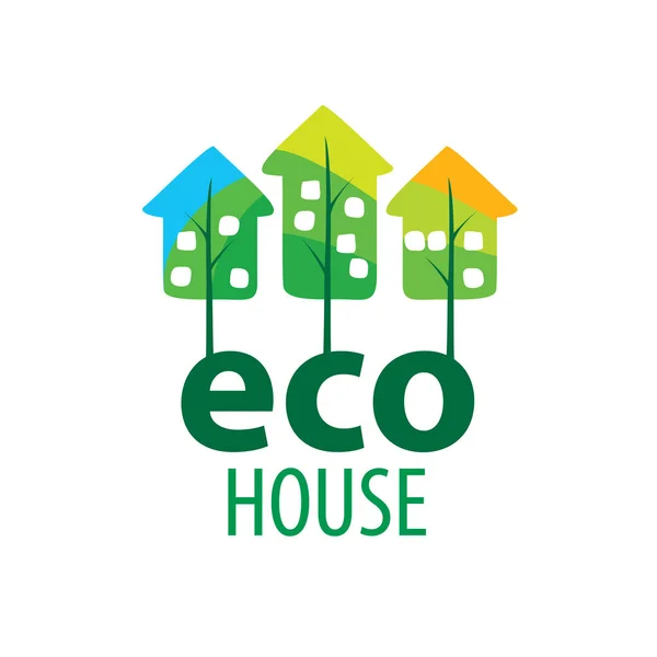 Eco house sign. Vector illustration on white background — Stock Vector