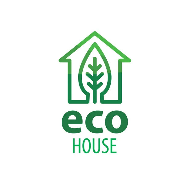 Eco house sign. Illustrazione vettoriale su sfondo bianco — Vettoriale Stock