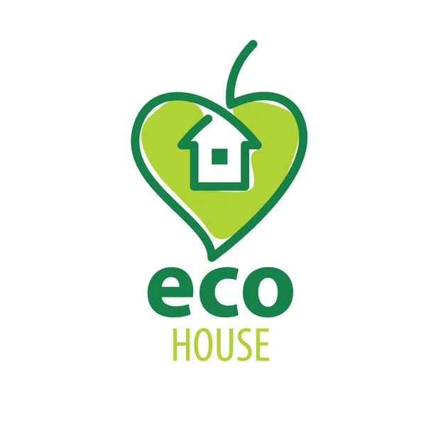 Eco house sign. Illustrazione vettoriale su sfondo bianco — Vettoriale Stock