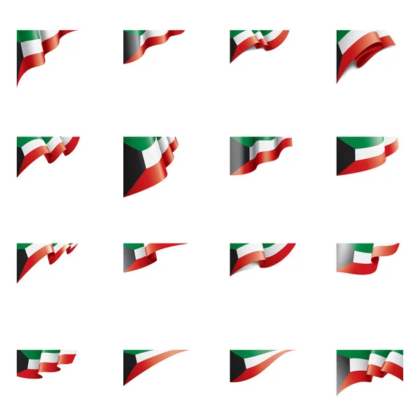 科威特国旗，白色背景上的矢量说明 — 图库矢量图片