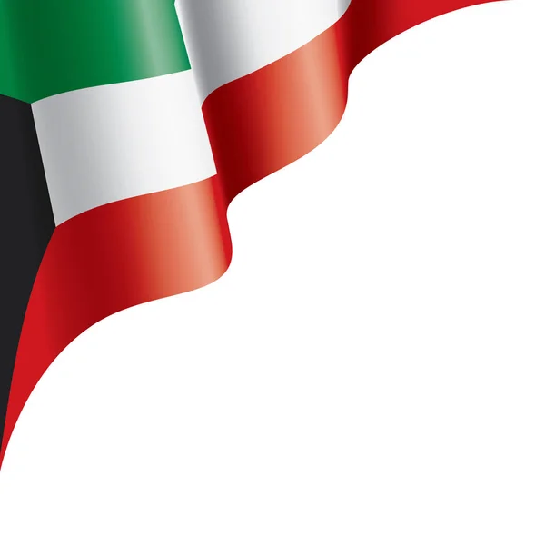 Bandera de Kuwait, ilustración vectorial sobre fondo blanco — Vector de stock