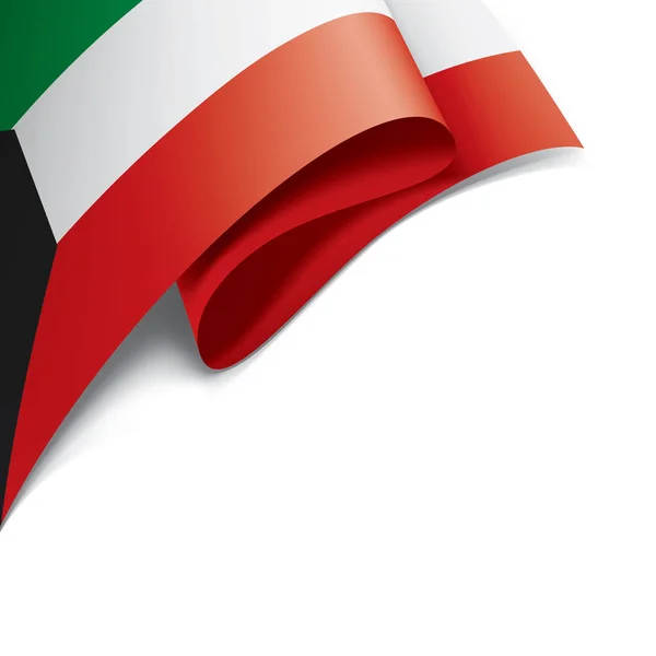 Bandeira do Kuwait, ilustração vetorial sobre um fundo branco — Vetor de Stock