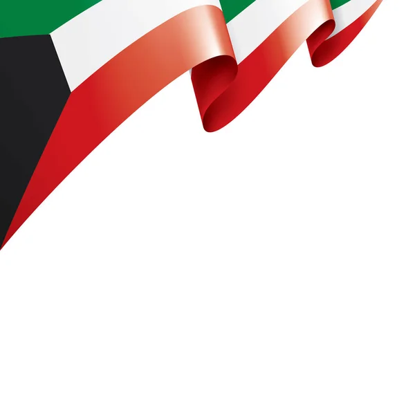 Bandeira do Kuwait, ilustração vetorial sobre um fundo branco — Vetor de Stock