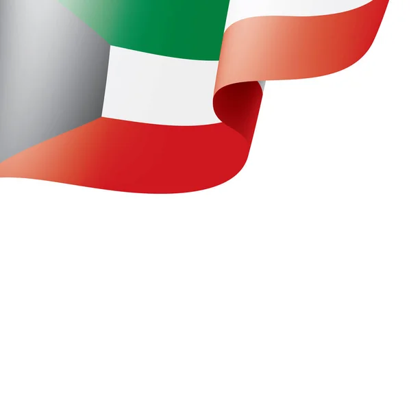 Beyaz arkaplanda Kuveyt bayrağı, vektör illüstrasyonu — Stok Vektör