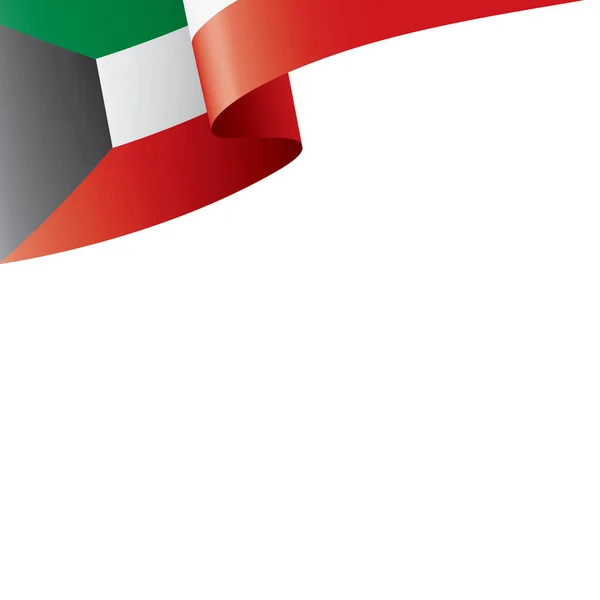 Bandera de Kuwait, ilustración vectorial sobre fondo blanco — Vector de stock