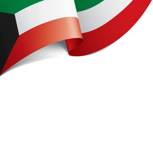 Bandeira do Kuwait, ilustração vetorial sobre um fundo branco — Vetor de Stock