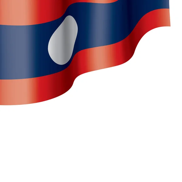 Флаг Лаоса, векторная иллюстрация на белом фоне — стоковый вектор