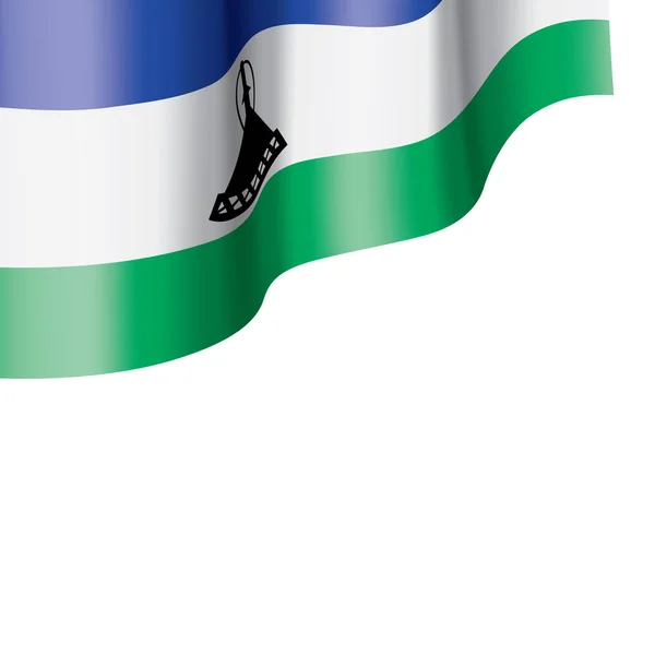 莱索托旗子, 矢量例证在白色背景 — 图库矢量图片