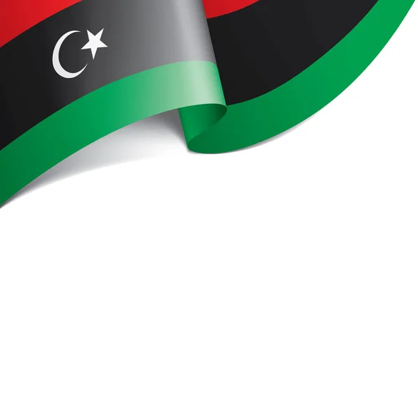 Libia bandiera, illustrazione vettoriale su sfondo bianco — Vettoriale Stock