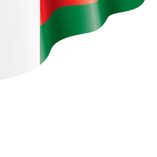 Bandera de Madagascar, ilustración vectorial sobre fondo blanco — Vector de stock