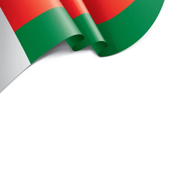 Madagaskar-Fahne, Vektorillustration auf weißem Hintergrund — Stockvektor