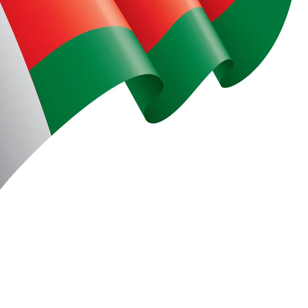 Bandera de Madagascar, ilustración vectorial sobre fondo blanco — Archivo Imágenes Vectoriales