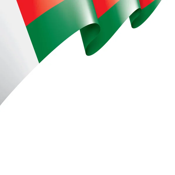Флаг Мадагаскара, векторная иллюстрация на белом фоне — стоковый вектор