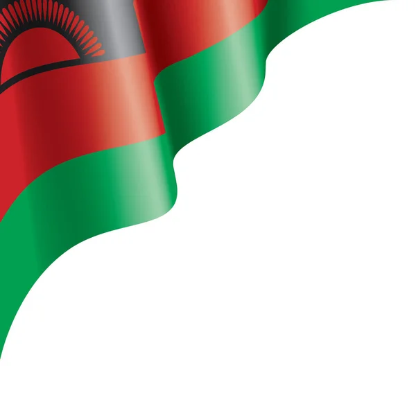 Vlajka Malawi, vektorové ilustrace na bílém pozadí — Stockový vektor