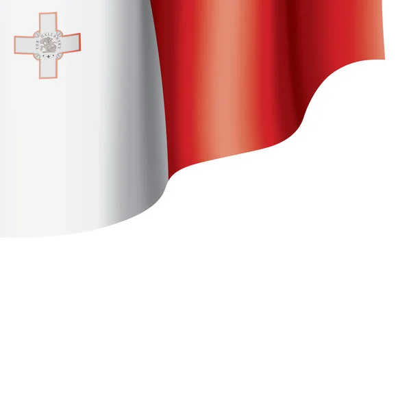 マルタの旗、白の背景にベクトル画像 — ストックベクタ