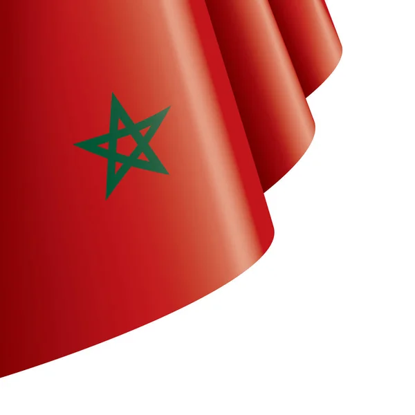 Marokko Flagge, Vektorabbildung auf weißem Hintergrund — Stockvektor