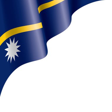 Nauru bayrak, beyaz bir arka plan üzerinde vektör çizim