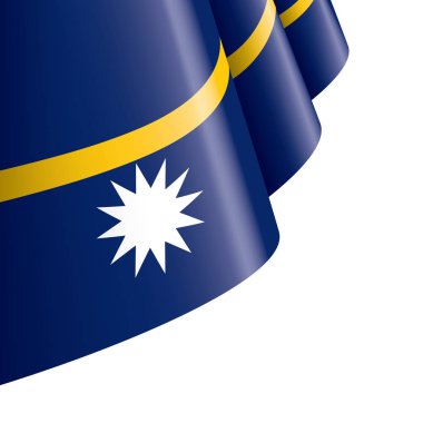 Nauru bayrak, beyaz bir arka plan üzerinde vektör çizim