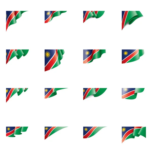 Vlajka Namibie, vektorové ilustrace na bílém pozadí — Stockový vektor