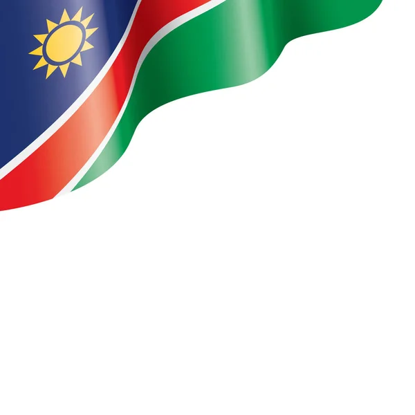 Drapeau namibien, illustration vectorielle sur fond blanc — Image vectorielle