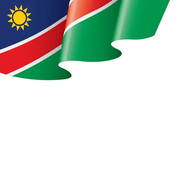 Drapeau namibien, illustration vectorielle sur fond blanc — Image vectorielle