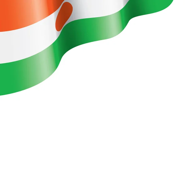 Niger National Flag Vector Illustration White Background — Stock Vector